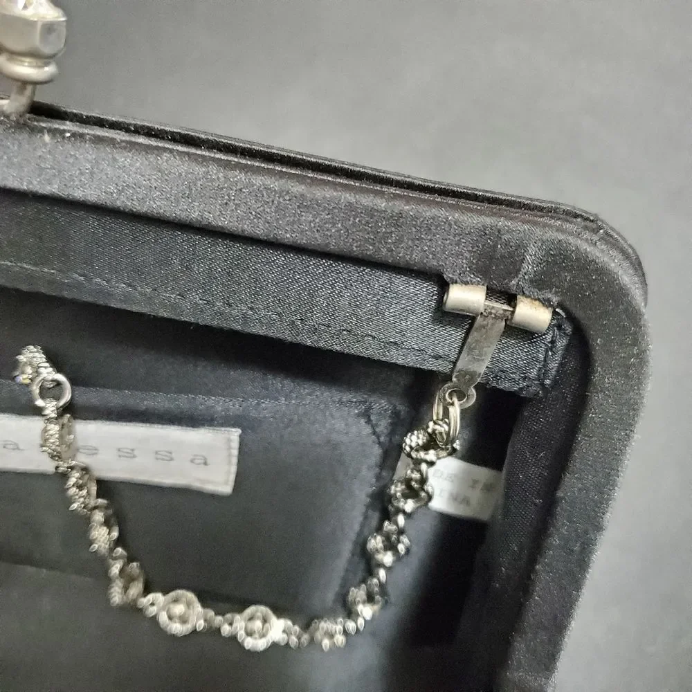 Vanessa black dressy clutch handbag